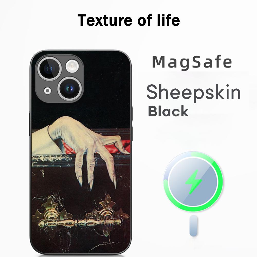 Super cool vampire fashion pattern design Phone Case For iPhone 17 16 15 14 13 12 Plus Pro Max High-end Luxury Magsafe Sheepskin