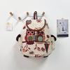 Owl Canvas Backpack With Drawstring Closure For Casual Daily Use