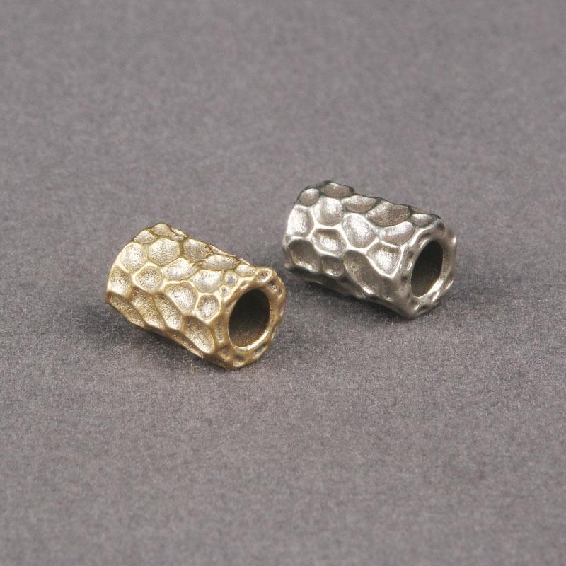 Brass Hammered Spacer & Barrel Beads: Pendant, Paracord & Keyring DIY Accessories