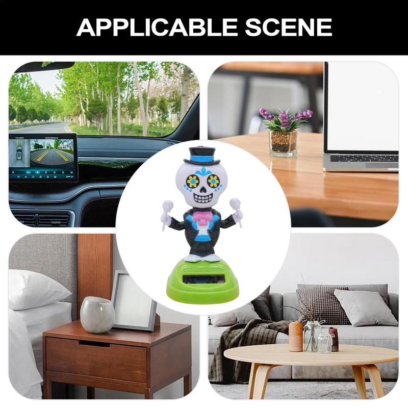 Solar Powered Dancing Figures Bobble Head Figures Doll Toy Bobblehead Skeleton Shaking Spooky For Office Desk Party Favors