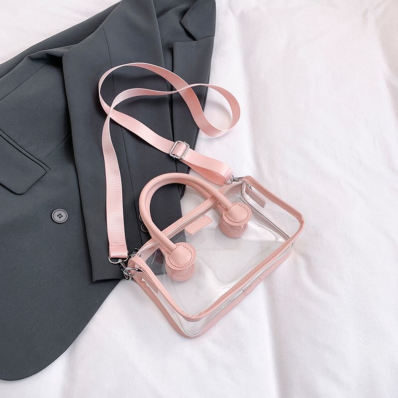 

Summer Summer Silver Transparent Jelly Bag Female 2025 New Arrival Niche Style Satchel Cartoon Backpack Super Hot Crossbody Phone Bag Pink