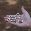 3 Pcs Outdoor Stainless Steel Hook Triangular Hanger Safety Clip Anti Slide Multifunctional for Camping Hiking L