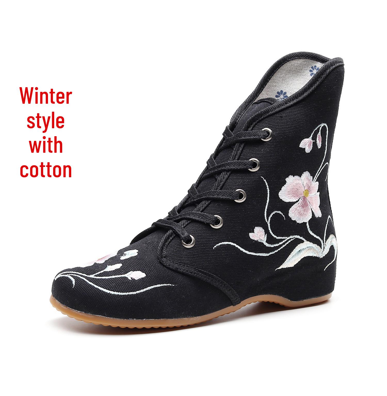 

Жіночі етнічні короткі чоботи - Вишиті підбори 3 см для осені/зими 35