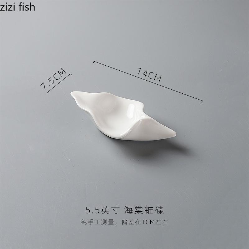 

White Ceramic Tableware Irregular Snack Plate Seasoning Dish Fruit Bowl Dessert Plate Dim Sum Dish Pastry Plates Sauce Dishes