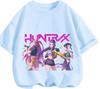 Playful Cartoon Kpop Demon Hunters Kids Tee Summer Casual Round Neck Design Daily School And Outdoor Wear Boys Girls Tops