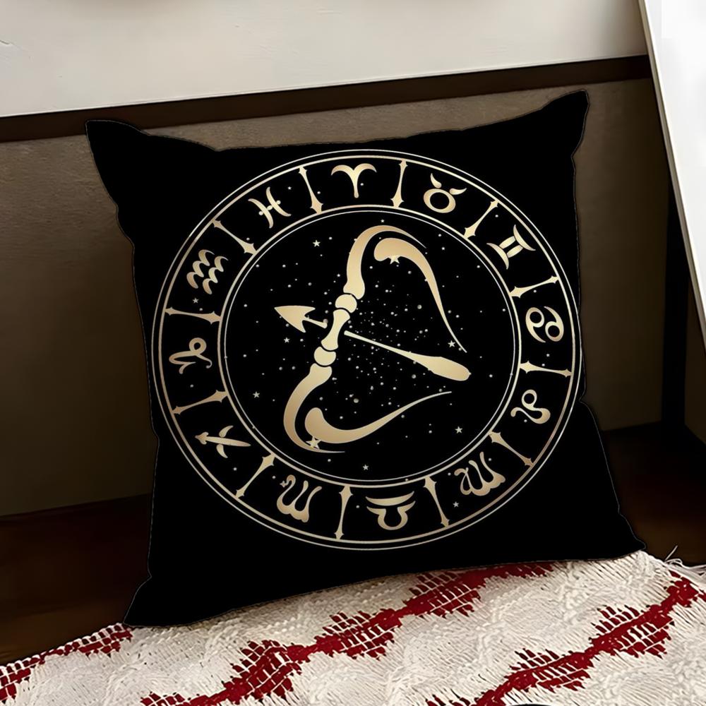 Luxury Twelve Constellation Cushion Cover Reversible Soft Durable Pillow Cover Home  Car MultiScene Use for Daily Comfort