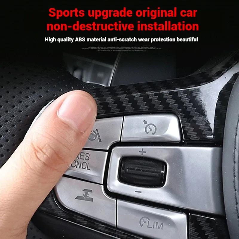 ABS Kohlefaser Auto Lenkrad Knopf Abdeckung Zierleisten Aufkleber Für BMW 3 5 Serie G20 G30 X3 X4 G01 G02 2018-Auto Zubehör