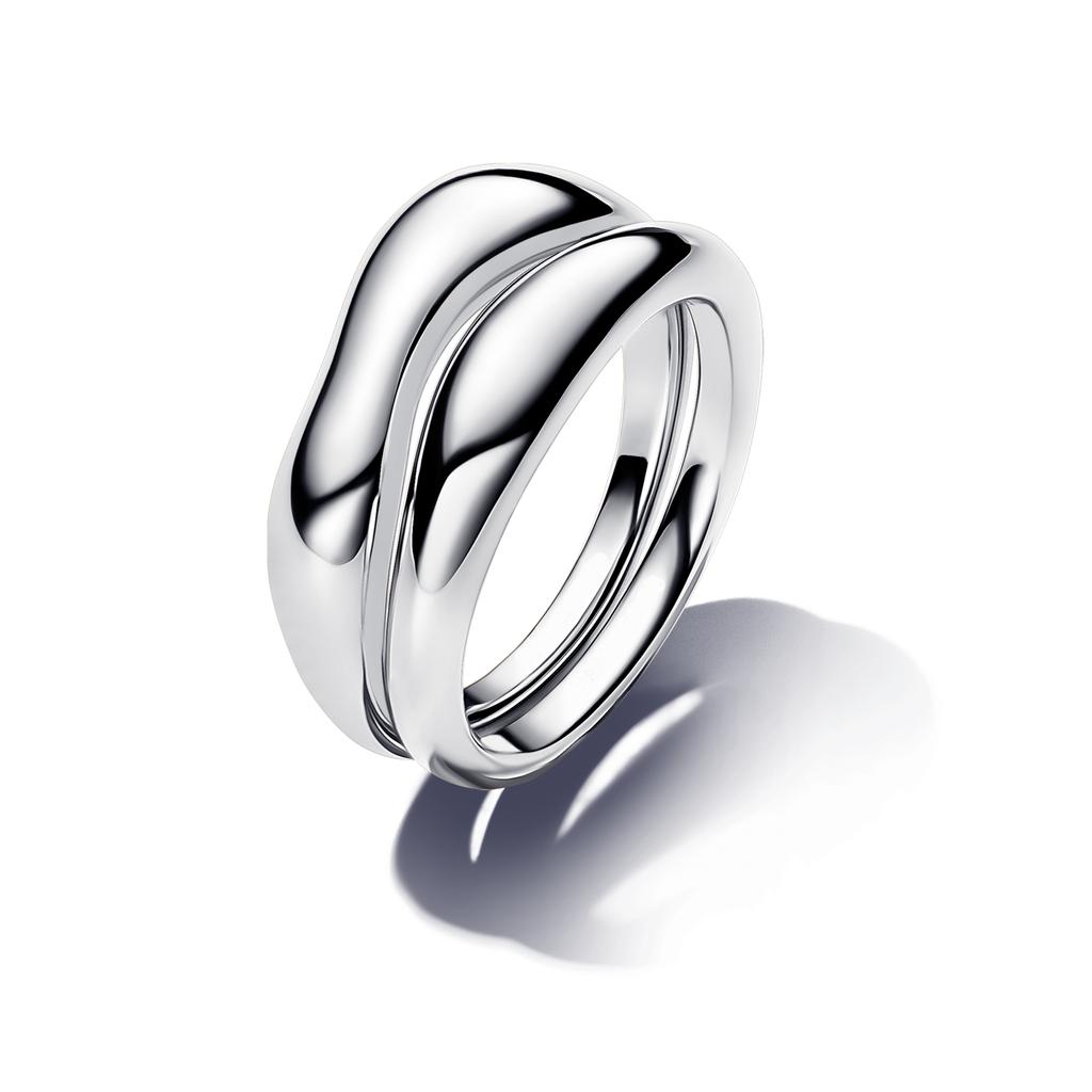 New Release Womens copper Pearl Open Rings Heart Wedding Irregular Ring Authentic Compatible Fine Jewellery Gift