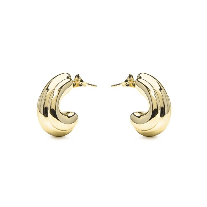 Boucles d'oreilles - LUXENTER - Jurfo - Or jaune 18k - 25 x 17,7 mm - Fermoir pression