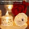 4pcs Flameless LED Candle Crystal Battery Tea Lights Realistic Flickering Flame Candles for Wedding Valentine's Day Home Decor