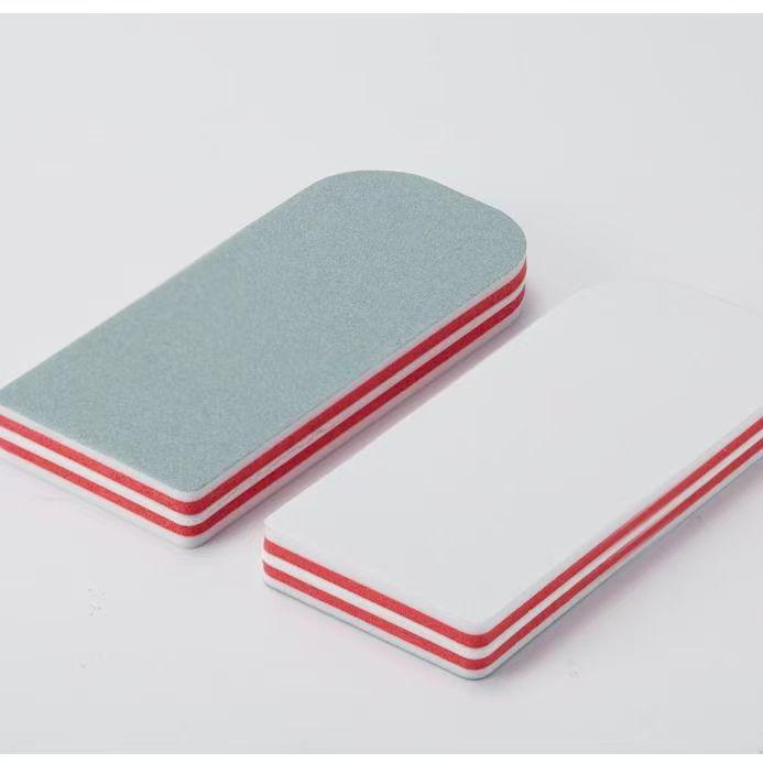 Pilă de Unghii Verde & Albă cu Două Fețe, Bloc de Lustruit - Pilă Argintie pentru Instrumente de Manichiură