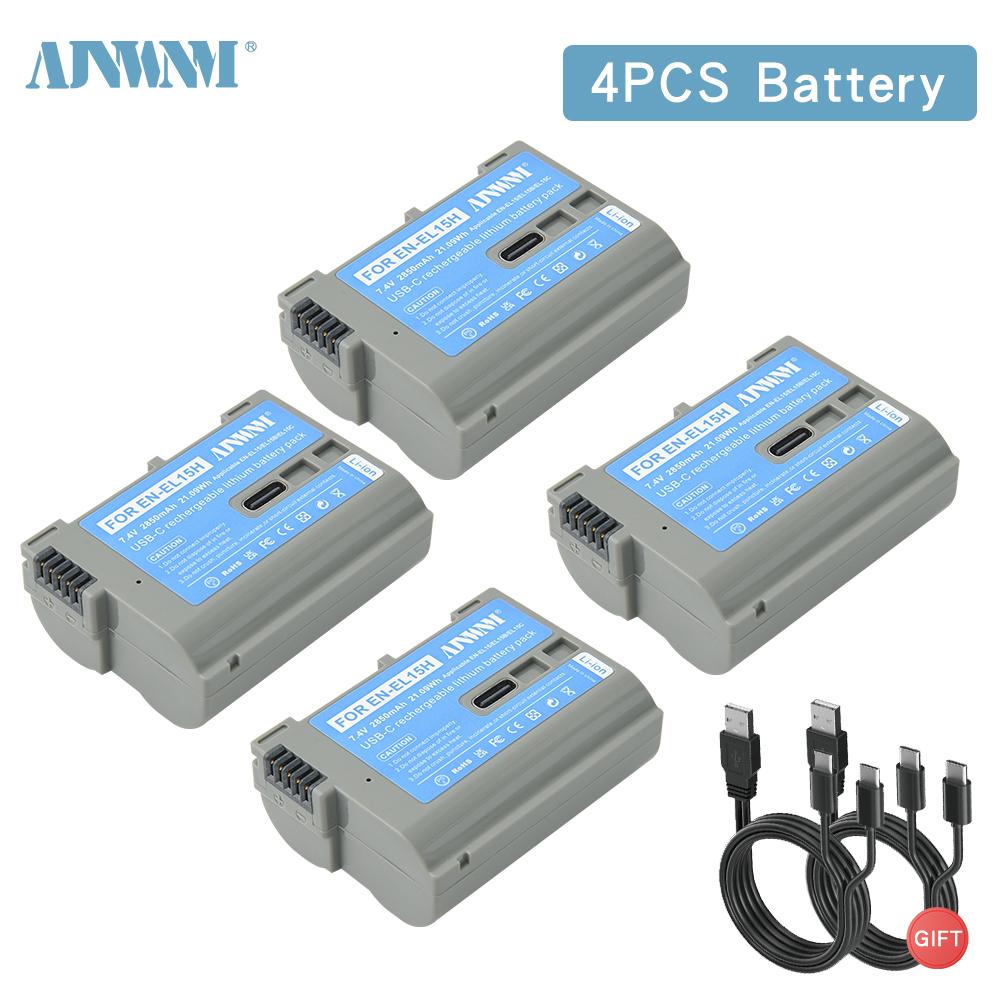 AJNWNM EN-EL15C EN-EL15B EN-EL15 Battery with Type-C Port for Nikon Z5 D850 Z6 Z7 D780 D750 D800 D810 D7000 D7500 Z6 Ii V1 Camera
