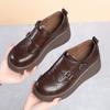 Chaussures compensées plateforme marron Double boucle Détails brogues Semelle épaisse confortable Antidérapantes Élégantes Chaussures de ville pour un usage quotidien