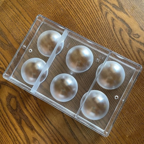 Large Half Ball Chocolate Mold, Polycarbonate Mold, Chocolate Semi-Sphere Mold, Tray (Large 2.5 Inch)