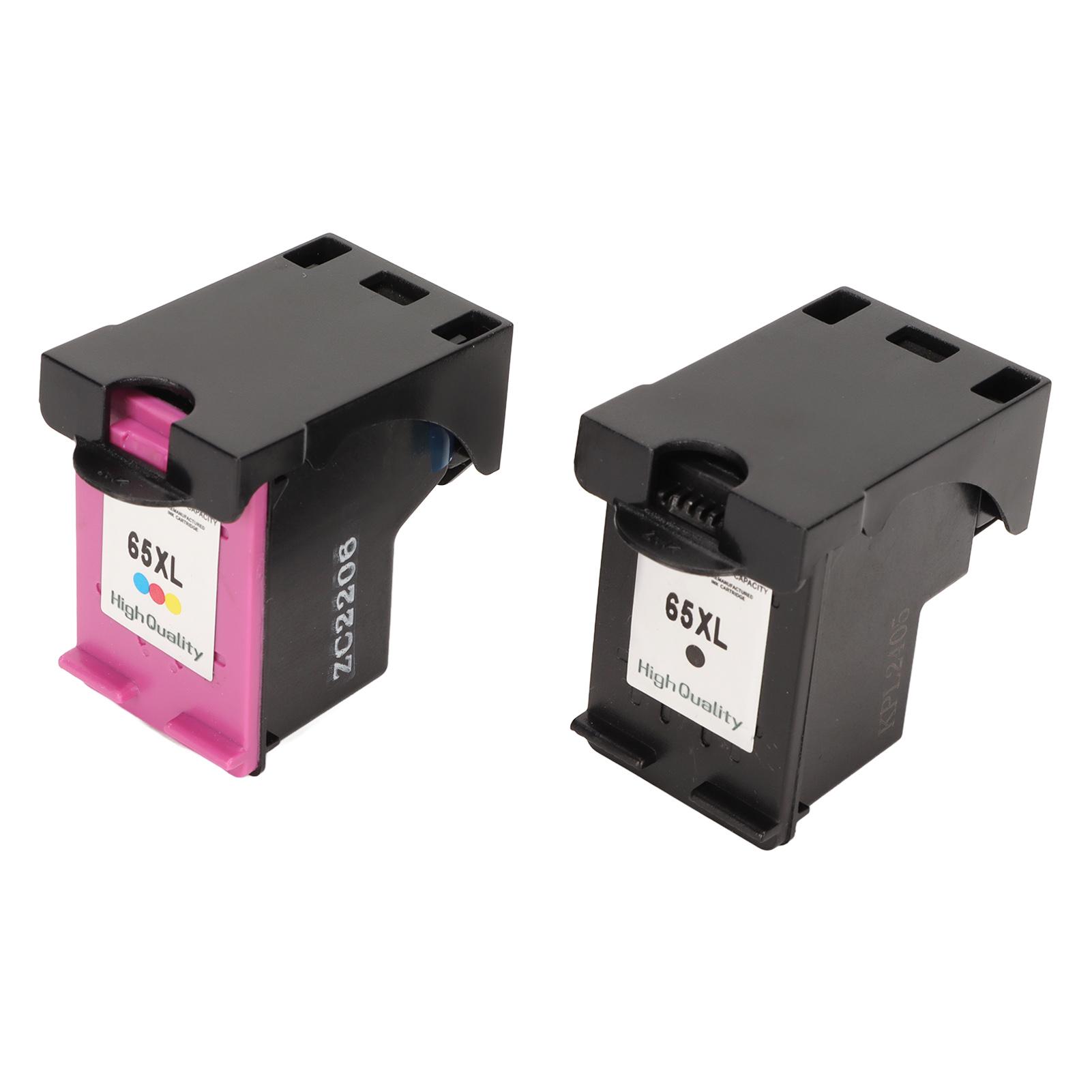 

2pcs Black Colored 65XL Ink Cartridges Replacement for HP for Envy 5055 5052 5010 for DeskJet 3755