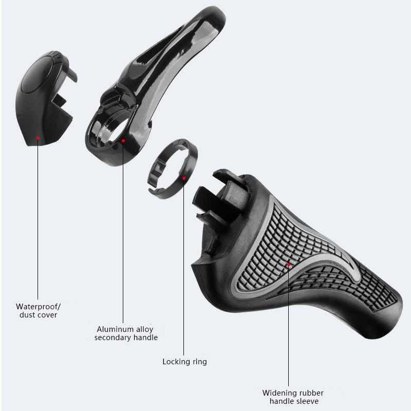 New Arrival Mountain Bike Sheep Horn Sub Bike Grip Handle Shock And Dust Proof Bicycle Grip Rubber Bilateral Locking
