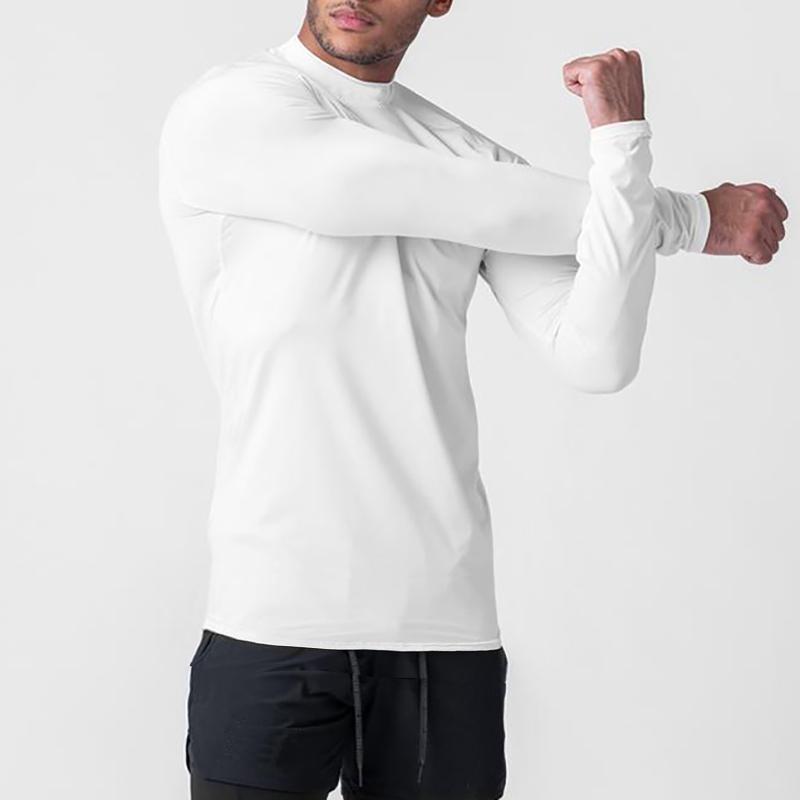 Muscleguys Mens Compression Running T-shirts Muscleguys Fitness Tight Long Sleeve Sport Shirt Jogging Gym Sportswear Quick Dry Rashgards