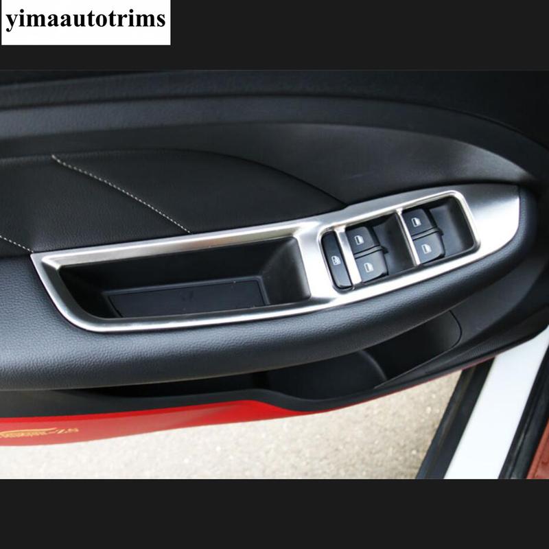 Car Window Lift / Rearview Mirror Adjust Button / Door Speaker Cover Trim For MG ZS EV 2018 - Stainless Steel Accessories