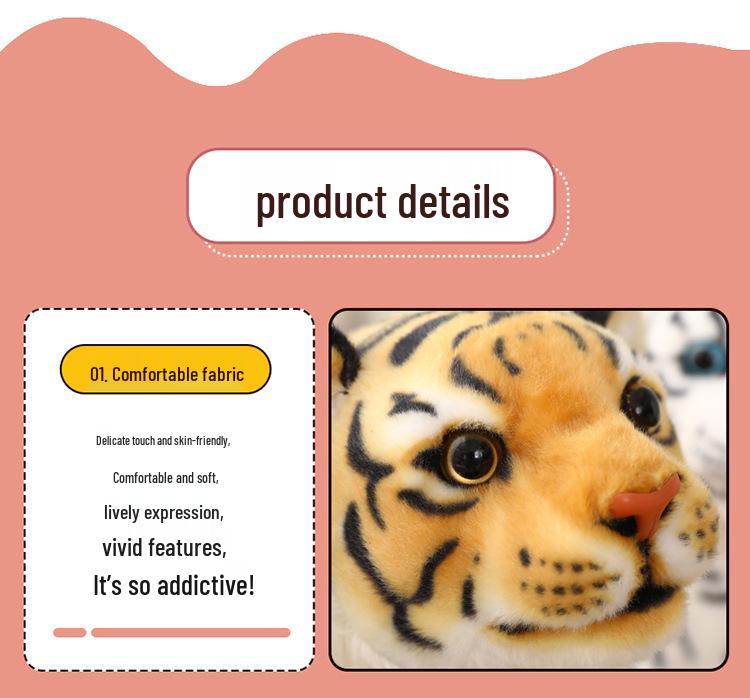 Realistic Tiger Plush Toy - Children's Birthday Gift & Cushion - Northeast Tiger Design