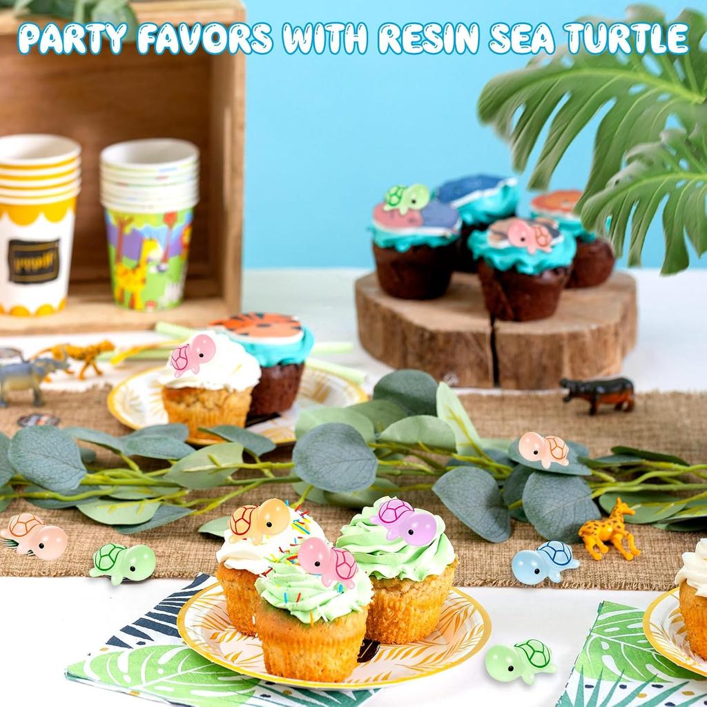Luminous Mini Turtles Figurines Glow in The Dark, Cute Tiny Turtles for Cake Toppers Ocean Theme Decor Garden Micro Landscape