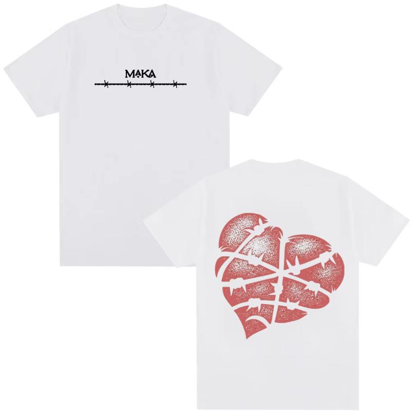 

Rapper Maka Tour Merch T-shirts Men s Women Clothing Fashion Hip Hop T-shirt Cotton Casual Loose Short Sleeve T Shirt Streetw... S разноцветный