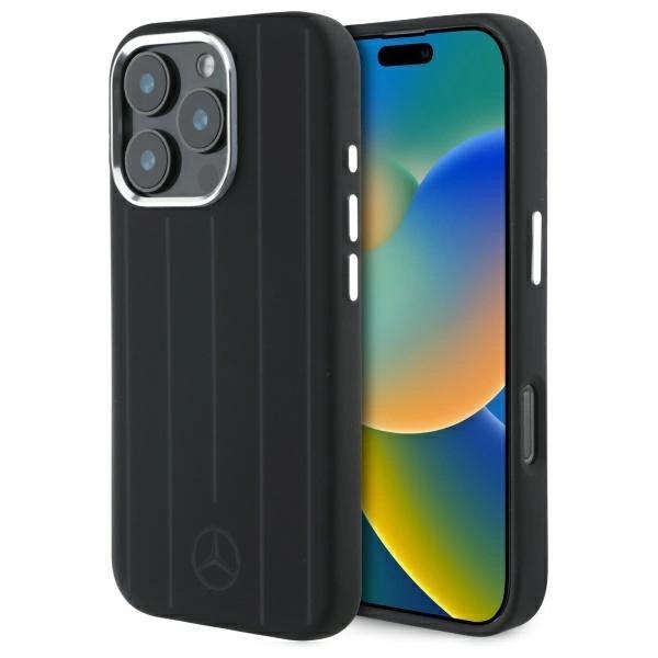 Mercedes Mehmp16X23Suvsk Iphone 16 Pro   Max 6.9 Czarny/Black Hardcase Silicone Vertical Tonal Stripes Magsafe