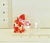 Fourcart Cute Handmade Glass Float, Swinging Goldfish, Width 26mm, Bead 20mm