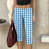 Damen Milchseide Freizeit-Hose Stretchy Capri-Länge Elastischer Bund Leichtes atmungsaktives Gewebe Bequeme Passform