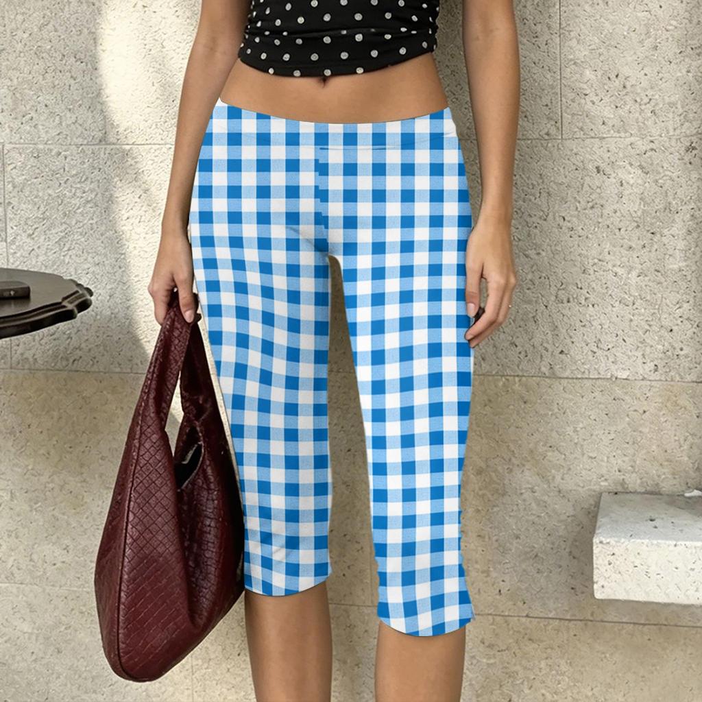 Damen Milchseide Freizeit-Hose Stretchy Capri-Länge Elastischer Bund Leichtes atmungsaktives Gewebe Bequeme Passform