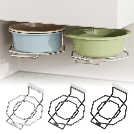 Wall Mount Washbasin Storage Rack Strong Load-bearing Rust-Proof Multifunctional Bathroom Storage Organizer