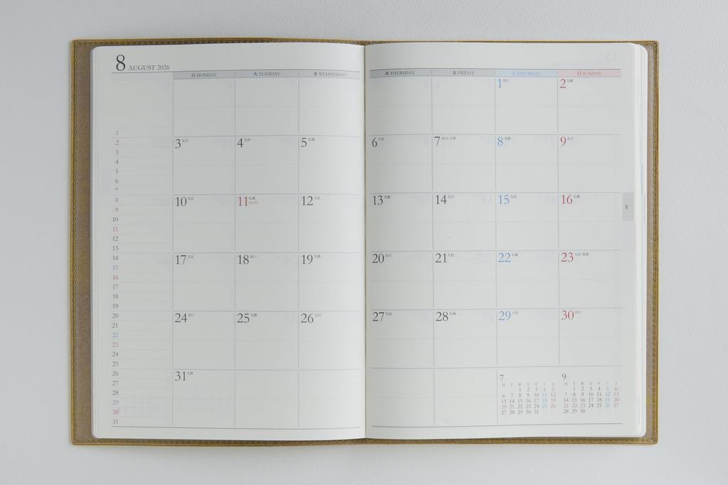 Takahashi 2026 April A5 Weekly Desk Casual Size 968 Planner, Start, Diary, 8, Mustard, No.