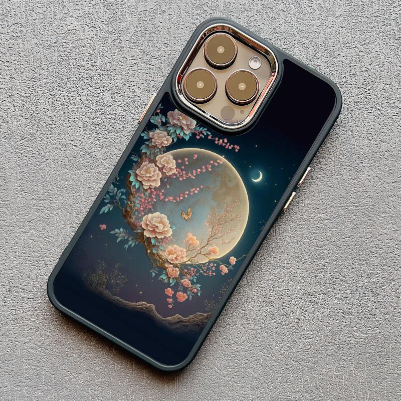 Luxury Moon On The Branch Soft Silicone Phone Cases For iphone 16 13 12 11 Pro Max 15 14 Pro Max Plus XR X XS 7 8 plus SE2 Cover