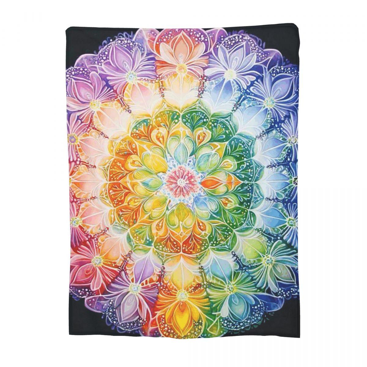 Mandala Yoga Flower Bohemia Meditation Nature Blanket Flannel Throw Blanket Throw Blankets for Home Bedroom Throws Bedspread 75x90cm