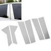 6Pcs Pillar Post Cover Trim Mirrored Finish Chrome Weather Resistant High Strength Door Window Pilla