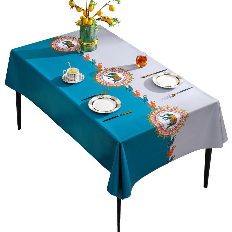 Baby Elephant Pvc Tablecloth Waterproof And Oil-Proof Leave-In Tablecloth Atmosphere Dining Table Cloth Dining Mat