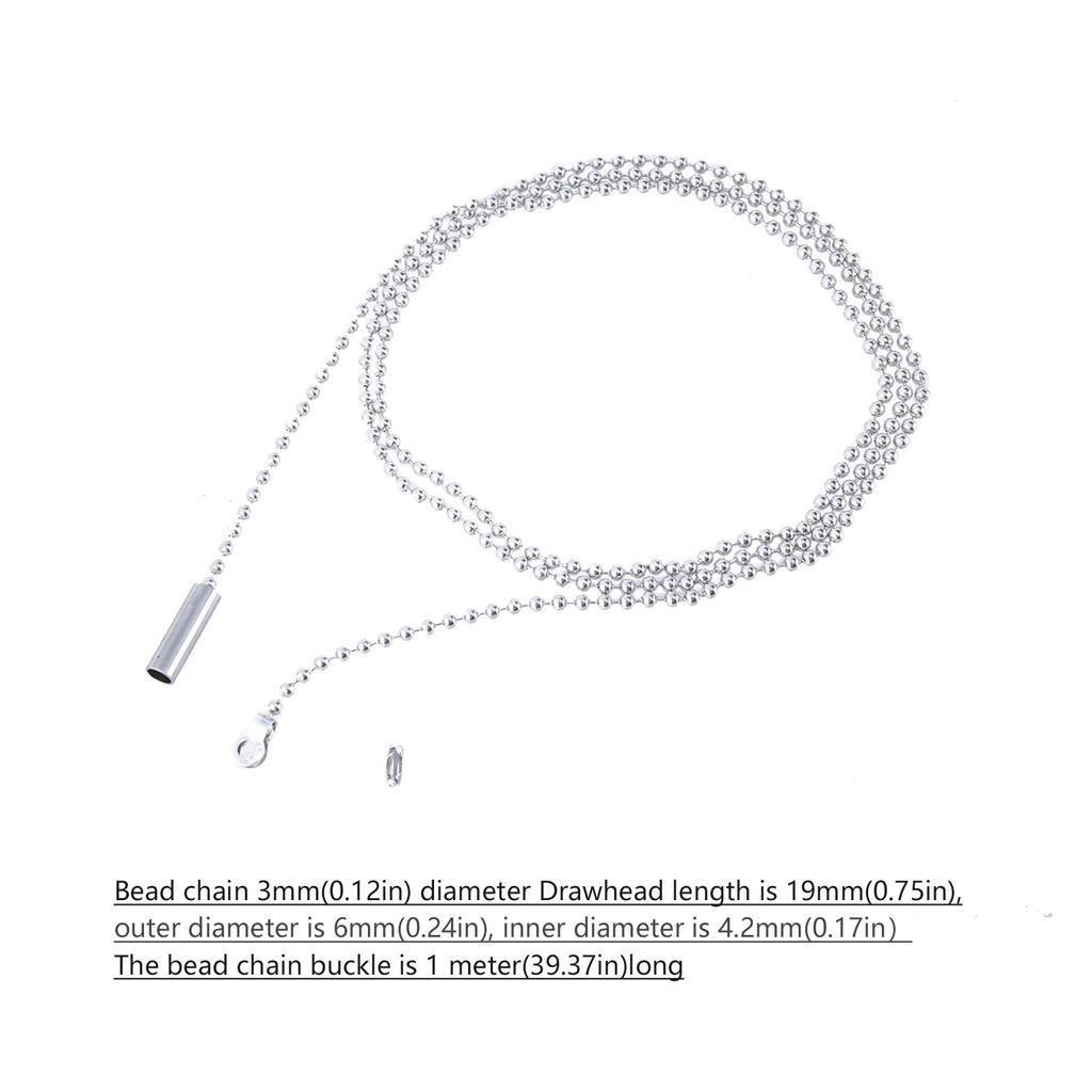 2pcs Ceiling Fan Pull Chain Strong Bearing & Rustproof Beaded Extension Chains with 4 Connectors for Ceiling Fan Light