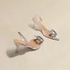 Spring and Autumn Fashion Sexy Banquet Comfortable Crystal Transparent Solid Color Pointed Toe Women's High Heels