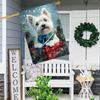 Charming West Highland White Terrier Christmas Garden Flag - Double-Sided, Durable Polyester - Perfect for Outdoor & Yard Decor