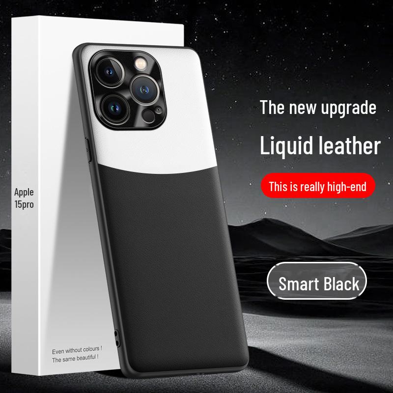 

Apple 15Pro Чехол из жидкой кожи: Защитный чехол от падений и обрастания. Apple 15 Pro чёрный/белый