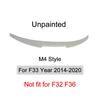 For BMW 4 Series F32 F33 F36 2014-2020 Carbon Fiber Rear Bumper Lip Trunk Spoiler  MP M4 PSM Style Wing Tail Kit Gloss Black