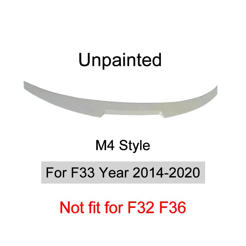 Per BMW Serie 4 F32 F33 F36 2014-2020 Fibra di Carbonio Lip Paraurti Posteriore Spoiler Baule Kit Ala Coda Stile MP M4 PSM Nero Lucido