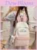Plaid Backpack For School With Fabric And Padded Shoulder Straps