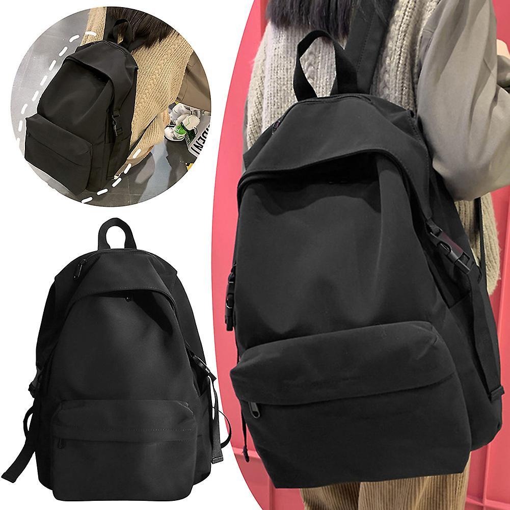 Simple Zipper Student Daypack Portable Lightweight Shoulder Bag for Camping