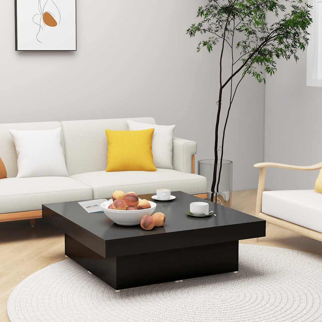 Vidaxl Stolik Kawowy, Czarny, 90X90X28 Cm, Materiał Drewnopochodny