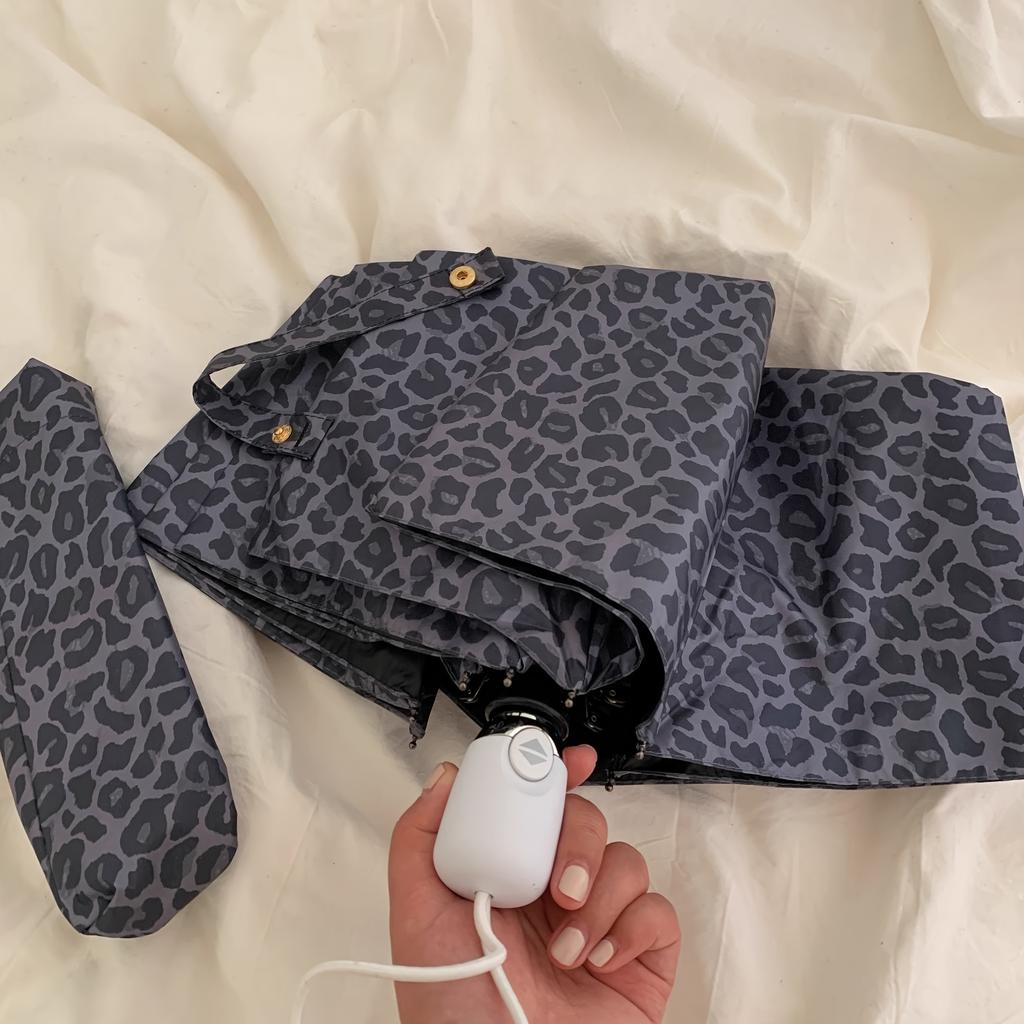 Unique Leopard Print Automatic or Manual Umbrella with Sexy Style - Resistant, Windproof, Foldable Design, with 8 Ribs and Durable Handle