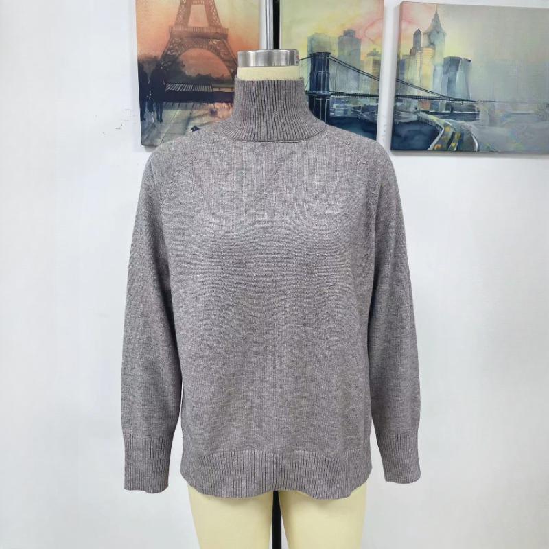 

IHUASU Осенне-зимний однотонный свитер для женщин с высоким воротом XL серый