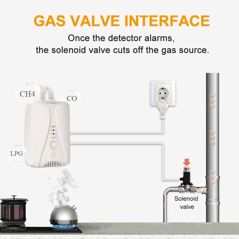 HD2000 Gas Detector And Carbon Monoxide Detector Natural Gas Leak Detector CH4/LPG/CO Gas Alarm AC220V Plug In Home Restaurant