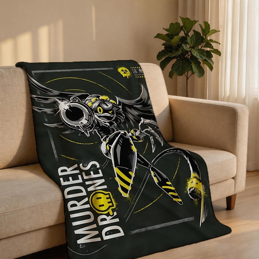 Animation M-Murder Droness Throw Short Plush Throw Blanket Soft Skin-Friendly Multi-Scene Home Office