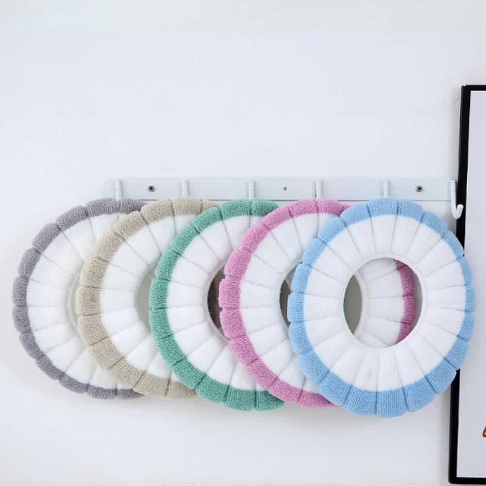 1PC Bathroom Soft Thicker Warmer Stretchable Washable Cloth Toilet Seat Cover Pads Soft And Comfortable Household Goods