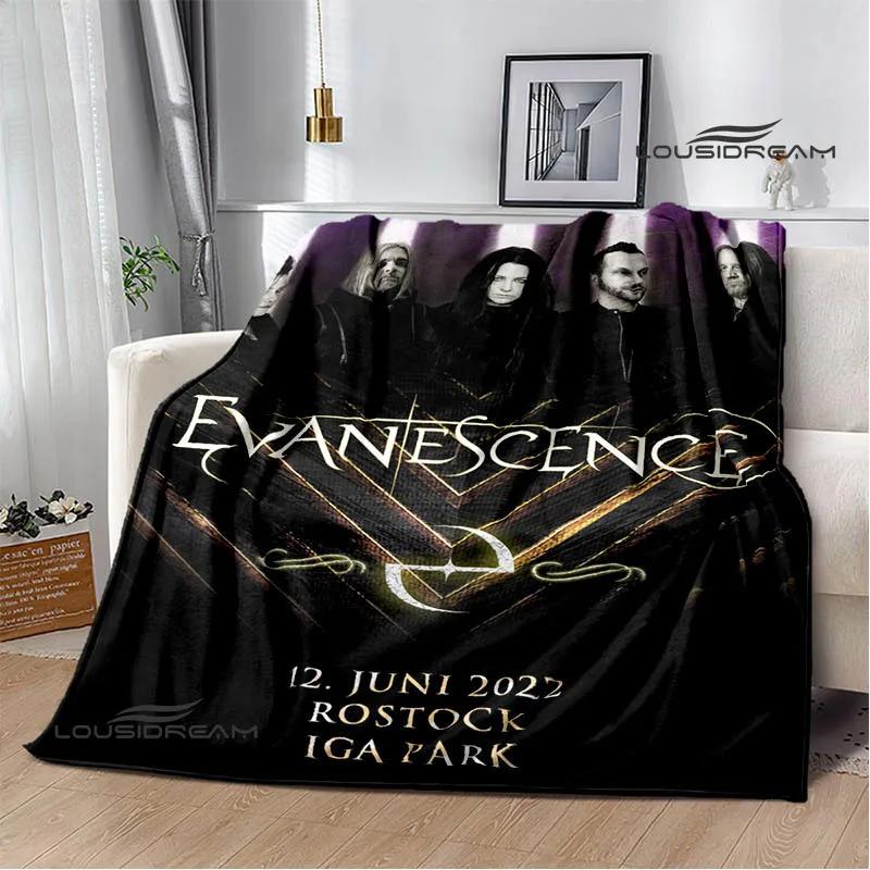 EvaneScence Band Retro Printed Fashion Warm Blanket Flannel Blanket Bed Linings Home Travel Birthday Gift